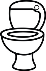 Toilet in continuous line drawing style, presenting WC design in black line art, emphasizing sleek and modern bathroom fixtures with elegant simplicity in minimalist art form.