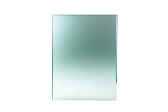Frosted glass panel with a smooth gradient on a transparent background


