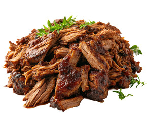 Slow-cooked beef brisket recipe home kitchen food cozy atmosphere isolated on transparent background