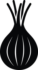 fennel bulb silhouette vector on white background  