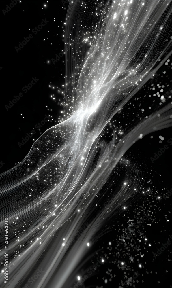 Poster radiant trails of ethereal luminescence dance across the void creating a captivating visual symphony