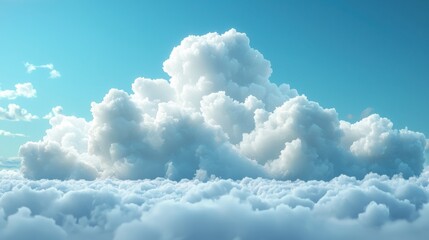 Soft White Clouds Above a Serene Blue Sky Over the Horizon
