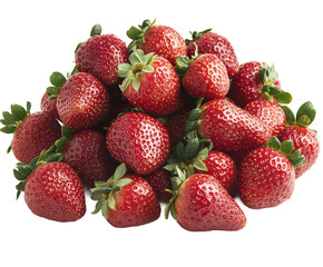 Fresh strawberries farm market food natural view isolated on transparent background