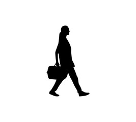 A veterinarian is walking with a box in his hand vector.