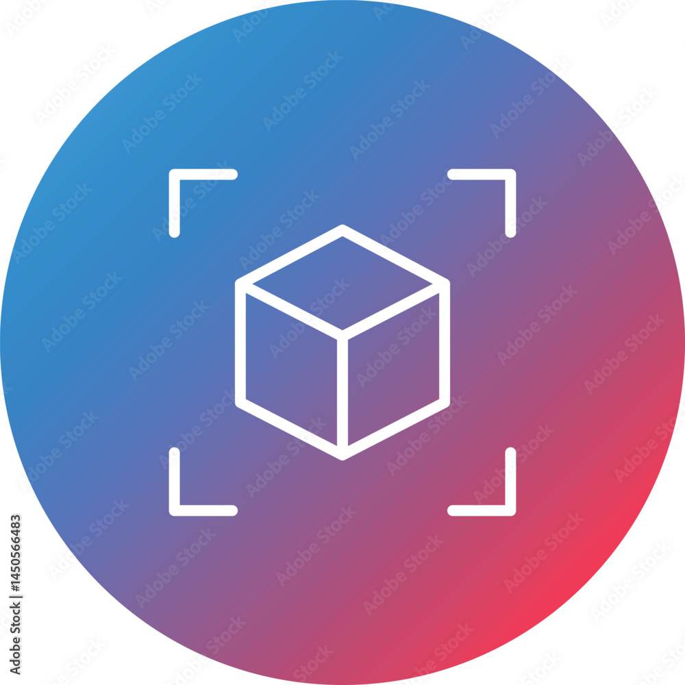 Poster 3d design line gradient circle background icon