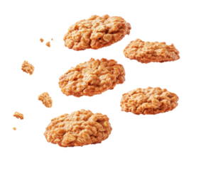 Baking delicious oatmeal cookies kitchen food bright environment top view isolated on transparent background