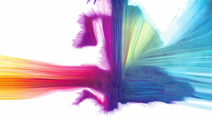 Obraz premium Silhouette of a running person with a colorful abstract background.