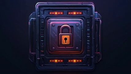 Security themed illustration with padlock