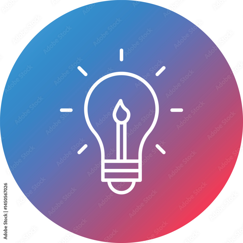 Poster creative idea line gradient circle background icon