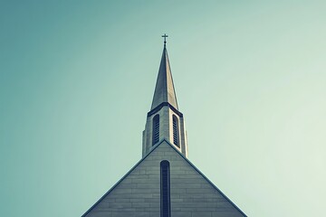 Architectural high-rise with a detailed tower spire crowning the top, minimal background