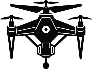 Drone silhouette isolated on white background