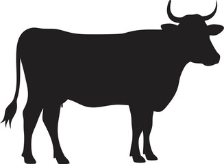 Cow Silhouette PNG Transparent Background