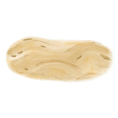 Watercolor illustration of soft golden sand texture. Hand-painted beach surface ideal for summer, vacation, and coastal-themed designs in warm and natural tones