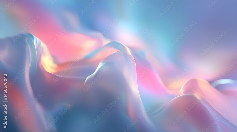 Aufkleber ethereal landscapes unfolding softly with shimmering light creating gentle curves and subtle iridesc