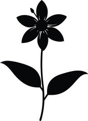 great lobelia flower silhouette vector on white 