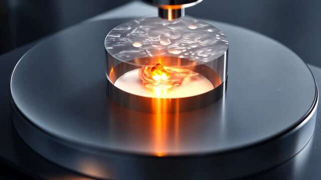 Lab Sample Heated Under Microscope