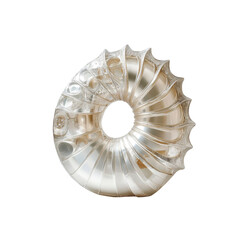 Abstract Metallic Sculpture Nautilis Shell Inspired Design