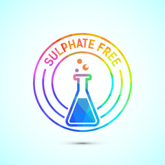 Sulfate free icon design illustration. No sulphate badge label in low poly style