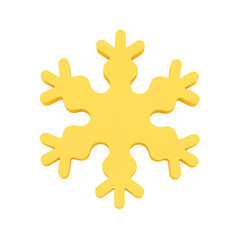 Obraz premium Yellow snowflake emoji isolated on white background for winter and holiday themes