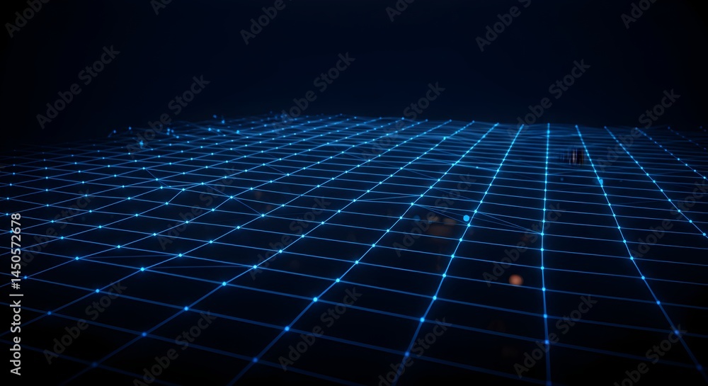 Poster abstract futuristic grid digital network, cyber space, data visualization, connectivity, technology 