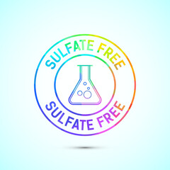 Sulfate free icon design illustration. No sulphate badge label in low poly style