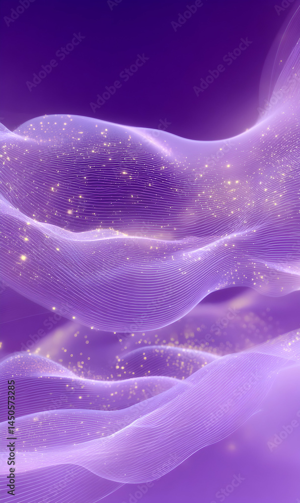Poster dreamlike violet waves shimmering with ethereal light create an abstract textured background image