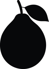 guava fruit silhouette vector illustration 