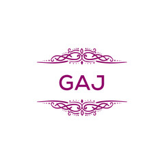 GAJ creative minimalist letter logo.
