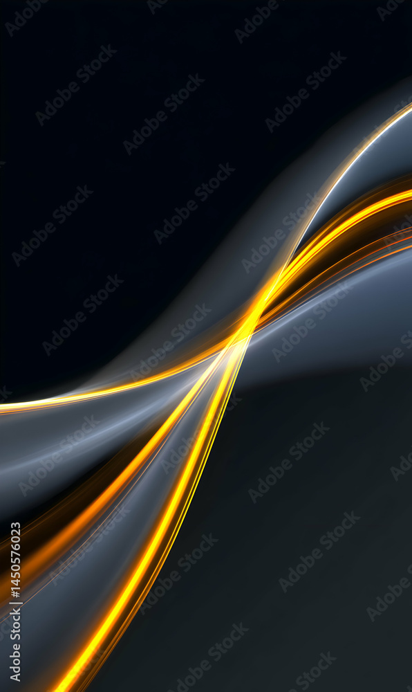 Aufkleber golden curves dance gracefully on a deep canvas creating a dynamic and captivating spectacle