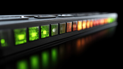 Network Hub with Active Green LED Ports — a detailed and modern 3D-style concept ideal for tech visuals, infographics, marketing materials, and futuristic digital presentations.