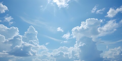 Sunny Sky with Fluffy Clouds