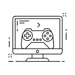 game console startup screen icon, game console startup screen line art - simple line art of game console startup screen, perfect for game console startup screen logos and icons