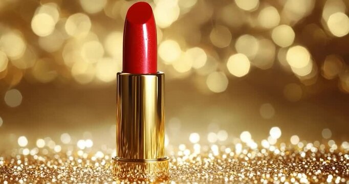 Red lipstick golden case