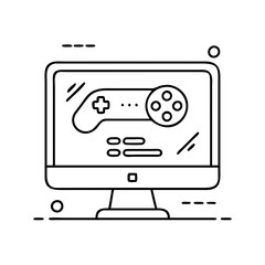 game loading screen icon, game loading screen line art - simple line art of game loading screen, perfect for game loading screen logos and icons