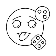 game night emoji icon, game night emoji line art - simple line art of game night emoji, perfect for game night emoji logos and icons