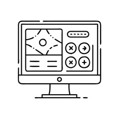 game master screen icon, game master screen line art - simple line art of game master screen, perfect for game master screen logos and icons