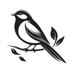 bird silhouette vector illustration on white background
