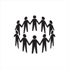 Crowd of People Icon, Group of Users Symbol