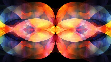 Abstract colorful fractal design on black background