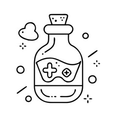 gamer s health potion icon, gamer s health potion line art - simple line art of gamer s health potion, perfect for gamer s health potion logos and icons