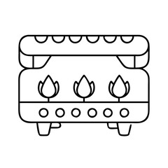 gas grill burners icon, gas grill burners line art - simple line art of gas grill burners, perfect for gas grill burners logos and icons