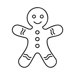 gingerbread man icon, gingerbread man line art - simple line art of gingerbread man, perfect for gingerbread man logos and icons