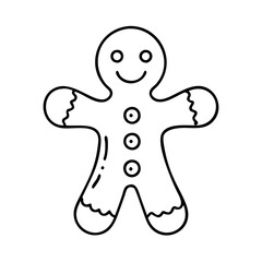 gingerbread man icon, gingerbread man line art - simple line art of gingerbread man, perfect for gingerbread man logos and icons