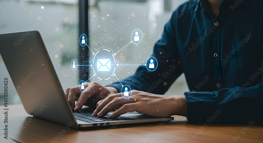 Aufkleber email marketing campaign strategy automation software for business communication and networking onli