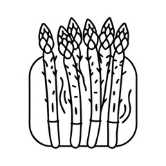 grilled asparagus icon, grilled asparagus line art - simple line art of grilled asparagus, perfect for grilled asparagus logos and icons