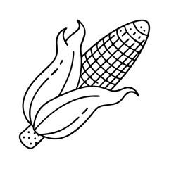 grilled corn husk icon, grilled corn husk line art - simple line art of grilled corn husk, perfect for grilled corn husk logos and icons