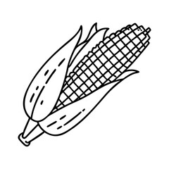 grilled corn husk icon, grilled corn husk line art - simple line art of grilled corn husk, perfect for grilled corn husk logos and icons