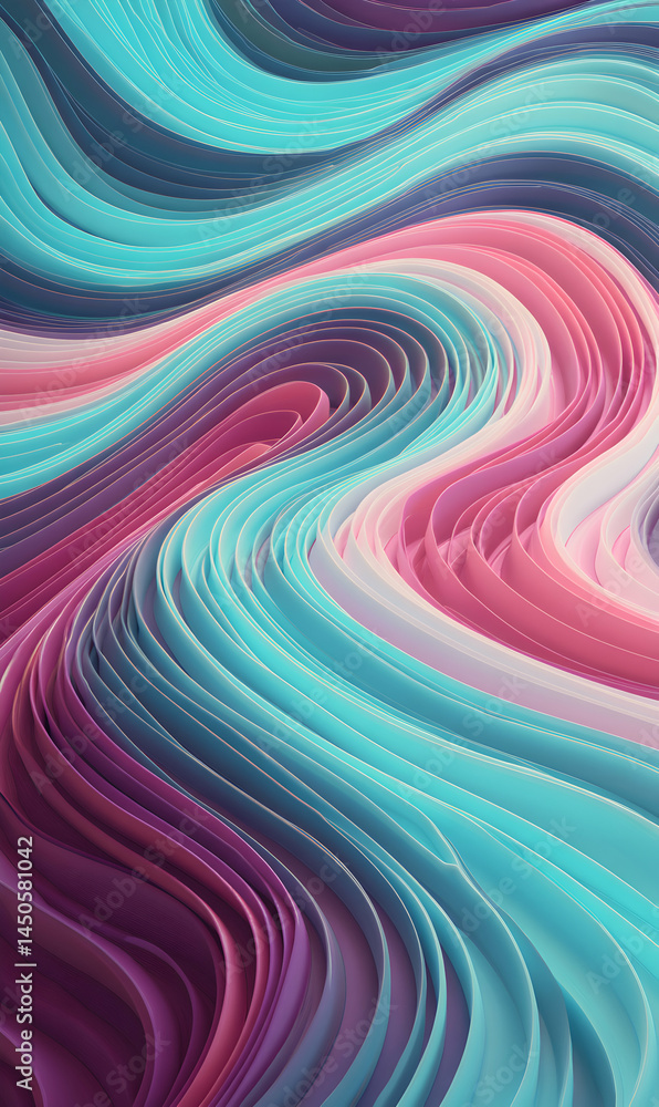 Poster fluidity of colors abstract layers gently blend creating a visually soothing composition design back