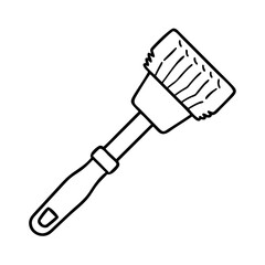 grilling brush icon, grilling brush line art - simple line art of grilling brush, perfect for grilling brush logos and icons