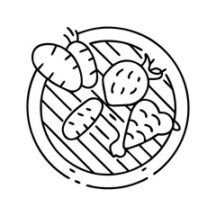 grill marks on veggies icon, grill marks on veggies line art - simple line art of grill marks on veggies, perfect for grill marks on veggies logos and icons